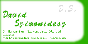 david szimonidesz business card